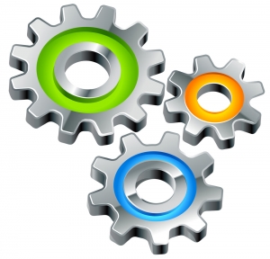 gears as settings or configuration or preferences icon